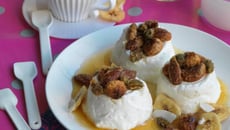 Chouchous de graines salées, faisselle aux fruits secs