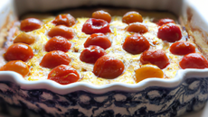 Tomates cerises en clafoutis