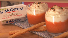 Gaspacho de tomates, fruits de la passion et St Môret