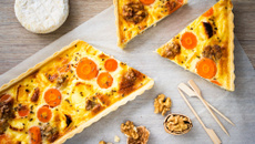 Tarte au Saint-Marcellin, noix, carotte et anis