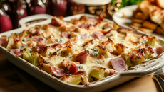 Gratin de céleri au bleu et au jambon