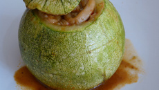 Courgettes rondes farcies terre et mer