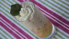 Verrines d'asperge et son espuma épinard ail menthe