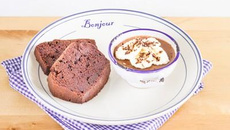 Agar-agar chocolat-banane et cake à la farine de riz