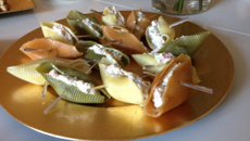 Conchiglioni farcies au saumon crevettes