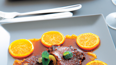 Escalope d'agneau aux jus de clémentine