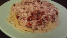 Spaguettis au thon et tomate séchée