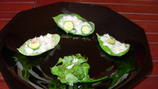 Poisson et courgette en barquette verte !