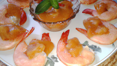 Gambas au chutney d'abricots
