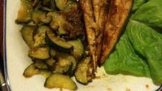 Aiguillettes de canard et ses courgettes au parmesan
