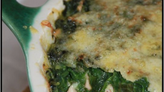 Gratin d'épinards au saumon