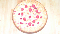 Gâteau au Chocolat blanc avec des framboises