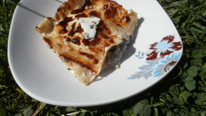 Lasagnes aux champignons de Paris et crème de roquefort