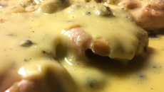 Émincé de volaille sauce moutarde