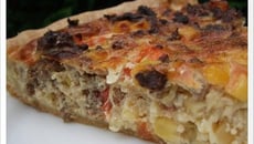 Quiche mexicaine : tomates, bœuf haché, maïs