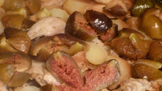 Râble de lapin aux figues et  aux pommes