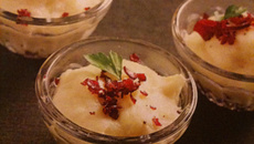 Verrines de panais et viande des grisons