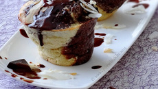 Popovers marbrés à la noix de coco et chocolat noir