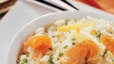 Risotto au citron et truite fumée