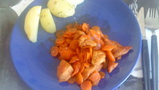 Dinde au miel et ses carottes