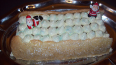 Bûche croustillante au chocolat blanc et lait