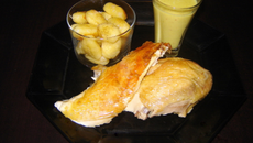 Poulet roti crème coco et ses gnocchis