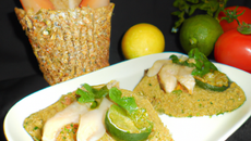 Filets de tacaud en taboulé vert