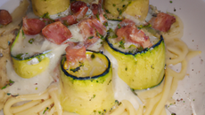 Courgettes carbonara