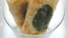 Nems de pomme & chèvre à la menthe