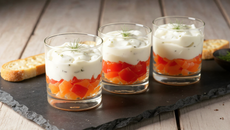 Verrine de saumon fumé et St Môret