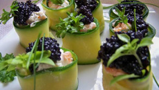 Maki de courgettes au Philadelphia light ciboulette et à la truite fumée