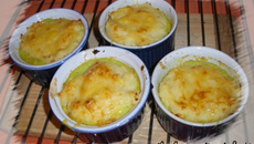 Verrines gratinées aux courgettes et jambon