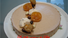 Gâteaux aux marrons, insert crème brulé vanille rhum et mandarines confites