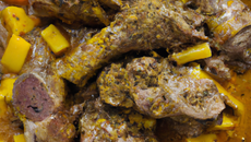 Demi-râbles de lapin aux épices et à la mangue