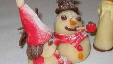 Bonshommes de neige en pâte d'amande