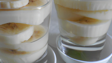 Verrines banane à l'agar agar