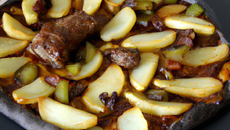 Pizza aux boudins noirs, pommes et patates douces