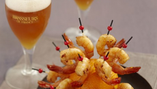 Gambas juste revenues dans une sauce soja et zeste d'orange