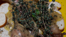 Lapin au lard moutarde et thym