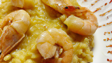Risotto de crevettes à l'ail et au safran