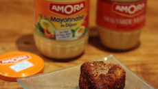 Camembert pané à la sauce rose