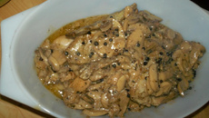 Fricassée de poulet au poivre vert