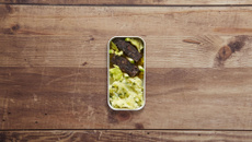 Boudin poêlé, chutney de cèleri, coing au curcuma avec son écrasé de pomme de terre