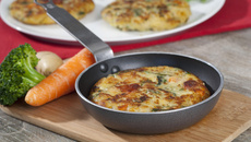 Galettes de légumes et lardons