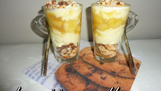 Verrines de bananes caramélisées et Pépito