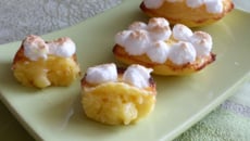 Madeleines façon tartes au citron meringuée, cœur coulant citron/coco