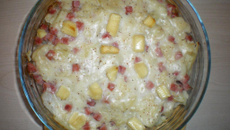 Gratin de chou fleur au jambon et à la vache qui rit