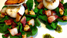 Salade de St Jacques et pancetta en chermoula