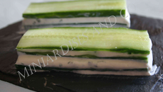 Millefeuille de concombre au fromage frais
