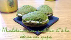 Madeleines au matcha et à la crème au yuzu